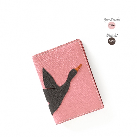 'En L'Air Voyage Oie' Nappa Leather passport Holder Light Pink