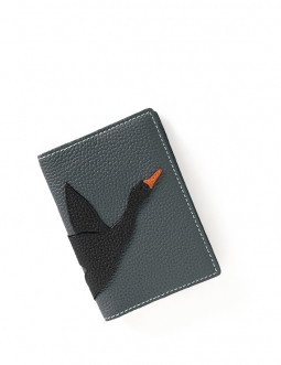 'En L'Air Voyage Oie' Nappa Leather passport Holder Ardoise