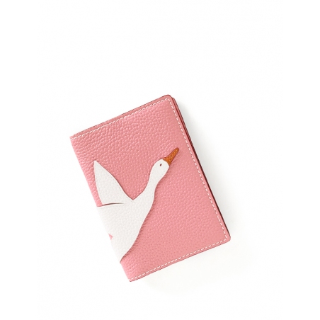 'En L'Air Voyage Oie' Nappa Leather passport Holder Light Pink