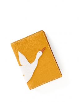 'En L'Air Voyage Oie' Nappa Leather passport Holder Yellow