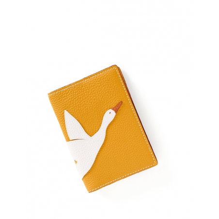 'En L'Air Voyage Oie' Nappa Leather passport Holder Yellow