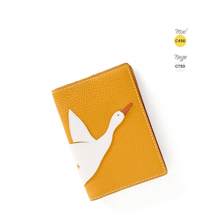 'En L'Air Voyage Oie' Nappa Leather passport Holder Yellow