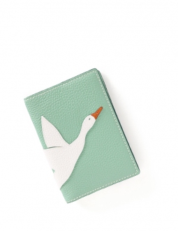 'En L'Air Voyage Oie' Nappa Leather passport Holder Opaline