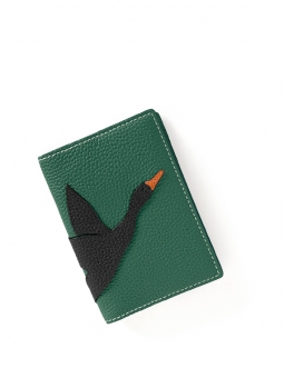 'En L'Air Voyage Oie' Étui de Passeport Cuir Nappa Vert Pin