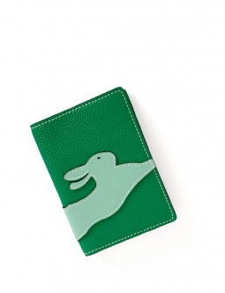 'En L'Air Voyage Lièvre' Nappa Leather Passport Holder Green