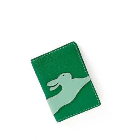 'En L'Air Voyage Lièvre' Nappa Leather Passport Holder Green