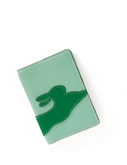 'En L'Air Voyage Lièvre' Étui de Passeport Cuir Nappa Opaline