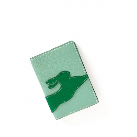 'En L'Air Voyage Lièvre' Nappa Leather Passport Holder Opaline