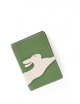 'En L'Air Voyage Lièvre' Nappa Leather Passport Holder Asperge