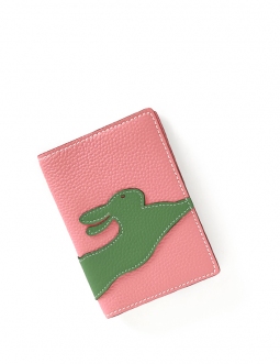 'En L'Air Voyage Lièvre' Nappa Leather Passport Holder Light Pink