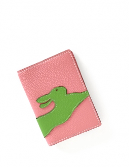 'En L'Air Voyage Lièvre' Nappa Leather Passport Holder Light Pink