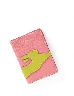 'En L'Air Voyage Lièvre' Nappa Leather Passport Holder Light Pink