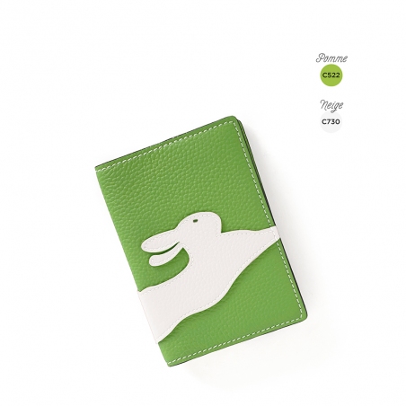 'En L'Air Voyage Lièvre' Nappa Leather Passport Holder Apple Green