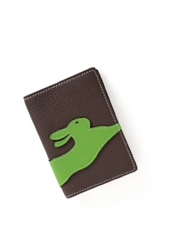 'En L'Air Voyage Lièvre' Nappa Leather Passport Holder Chocolate