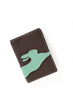 'En L'Air Voyage Lièvre' Nappa Leather Passport Holder Chocolate