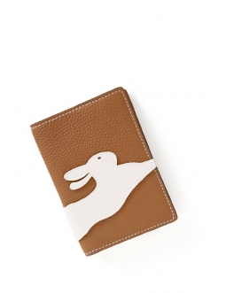 'En L'Air Voyage Lièvre' Étui de Passeport Cuir Nappa Cognac