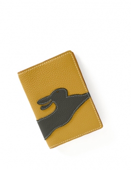 'En L'Air Voyage Lièvre' Nappa Leather Passport Holder Moutarde