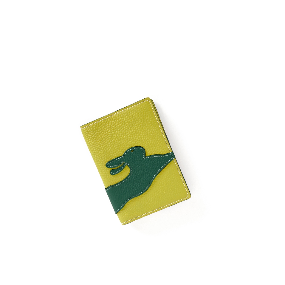 'En L'Air Voyage Lièvre' Nappa Leather Passport Holder Paille