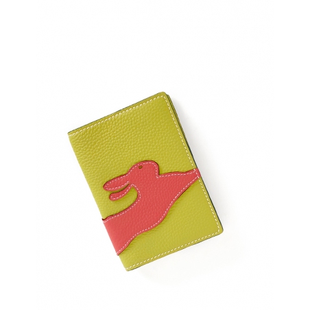 'En L'Air Voyage Lièvre' Nappa Leather Passport Holder Paille
