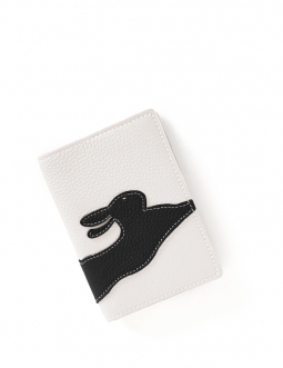 'En L'Air Voyage Lièvre' Nappa Leather Passport Holder Snow White