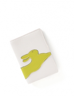'En L'Air Voyage Lièvre' Nappa Leather Passport Holder Snow White