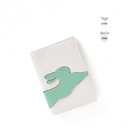 'En L'Air Voyage Lièvre' Nappa Leather Passport Holder Snow White