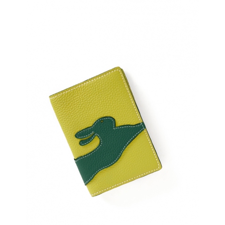 'En L'Air Voyage Lièvre' Nappa Leather Passport Holder Paille
