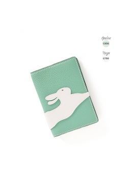 'En L'Air Voyage Lièvre' Nappa Leather Passport Holder Opaline