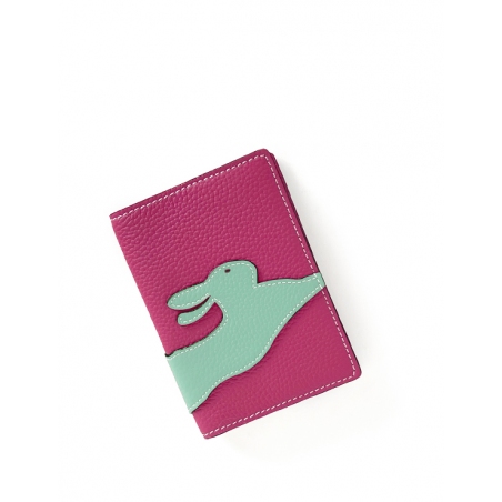 'En L'Air Voyage Lièvre' Nappa Leather Passport Holder Pink