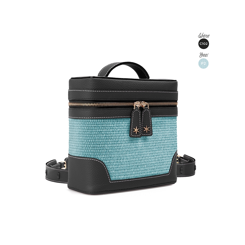 'Écrins Nacelle' Nappa Leather backpack Black & Geai