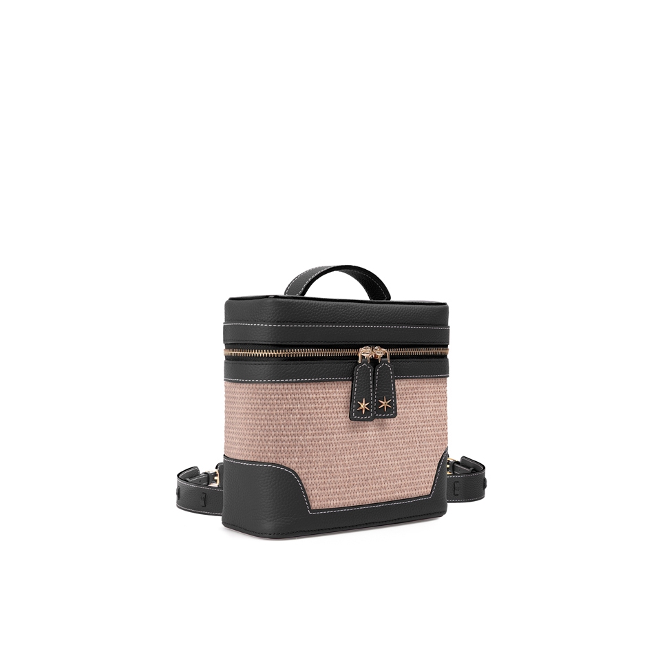 'Écrins Nacelle' Nappa Leather backpack Black & Pèche