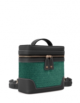 'Écrins Nacelle' Sac à dos Cuir Nappa Ébène & Fougère