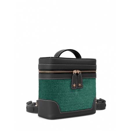 'Écrins Nacelle' Sac à dos Cuir Nappa Ébène & Fougère