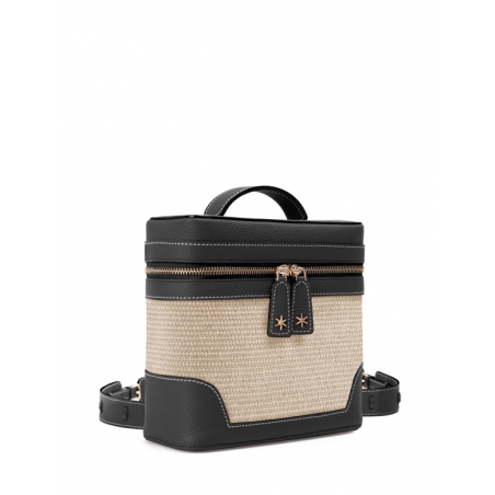 'Écrins Nacelle' Sac à dos Cuir Nappa Ébène & Crème