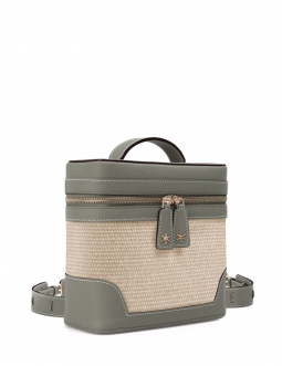 'Écrins Nacelle' Nappa Leather backpack Elephant Grey & Crème