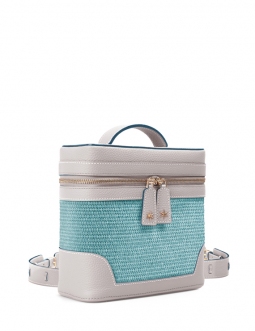 'Écrins Nacelle' Sac à dos Cuir Nappa Perle & Geai