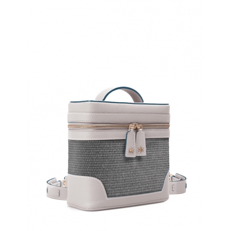 'Écrins Nacelle' Nappa Leather backpack Elephant Pearl Grey & Rocher