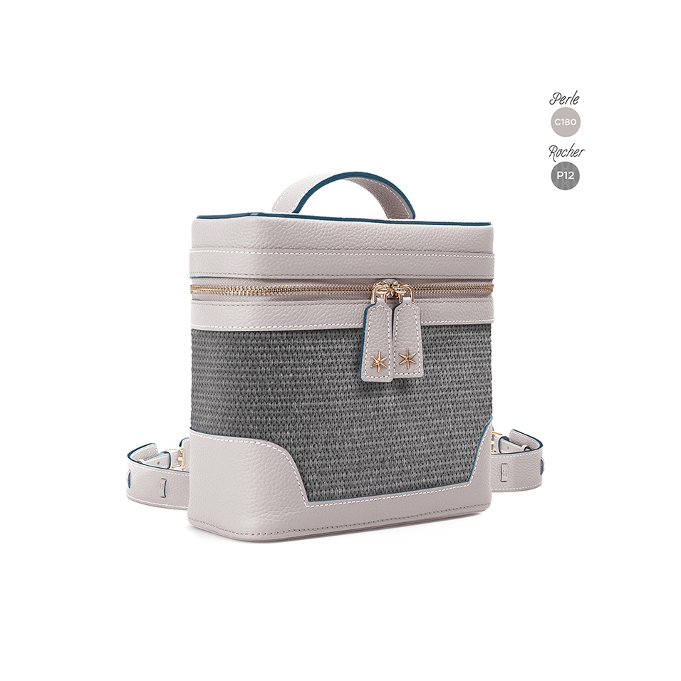 'Écrins Nacelle' Sac à dos Cuir Nappa Perle & Rocher