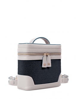 'Écrins Nacelle' Nappa Leather backpack Elephant Pearl Grey & Tison