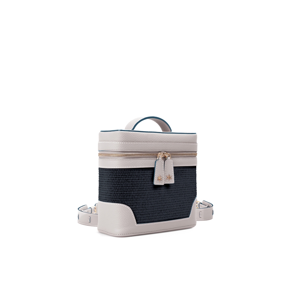 'Écrins Nacelle' Sac à dos Cuir Nappa Perle & Tison