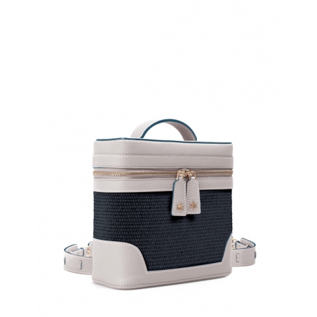 'Écrins Nacelle' Nappa Leather backpack Elephant Pearl Grey & Tison