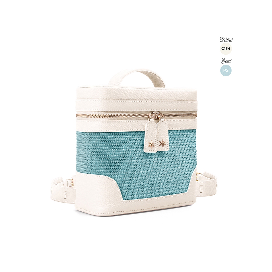 'Écrins Nacelle' Sac à dos Cuir Nappa Cream & Geai