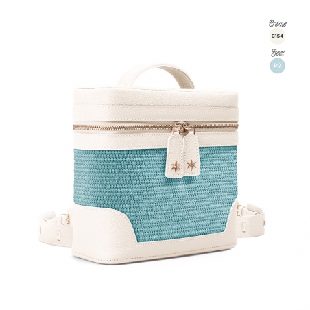'Écrins Nacelle' Nappa Leather backpack Crème & Geai