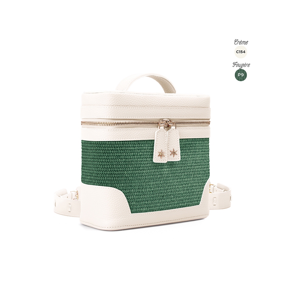 'Écrins Nacelle' Sac à dos Cuir Nappa Cream & Fougère