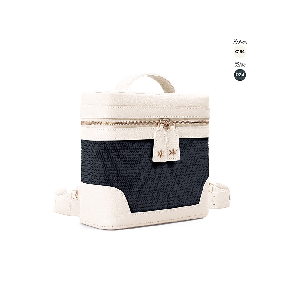 'Écrins Nacelle' Sac à dos Cuir Nappa Cream & Tison