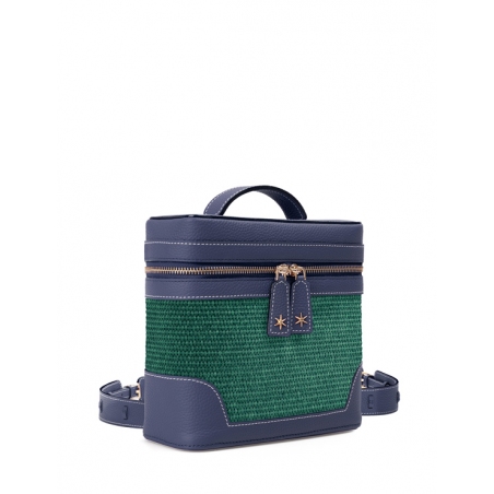 'Écrins Nacelle' Nappa Leather backpack Navy Blue & Fougère