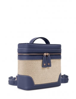 'Écrins Nacelle' Nappa Leather backpack Navy Blue & Crème