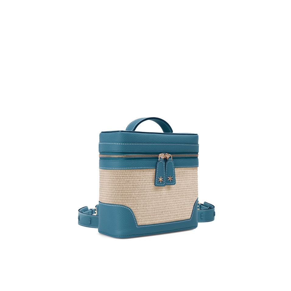 'Écrins Nacelle' Sac à dos Cuir Nappa Bleu Profond & Crème