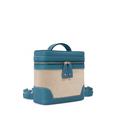 'Écrins Nacelle' Sac à dos Cuir Nappa Bleu Profond & Crème