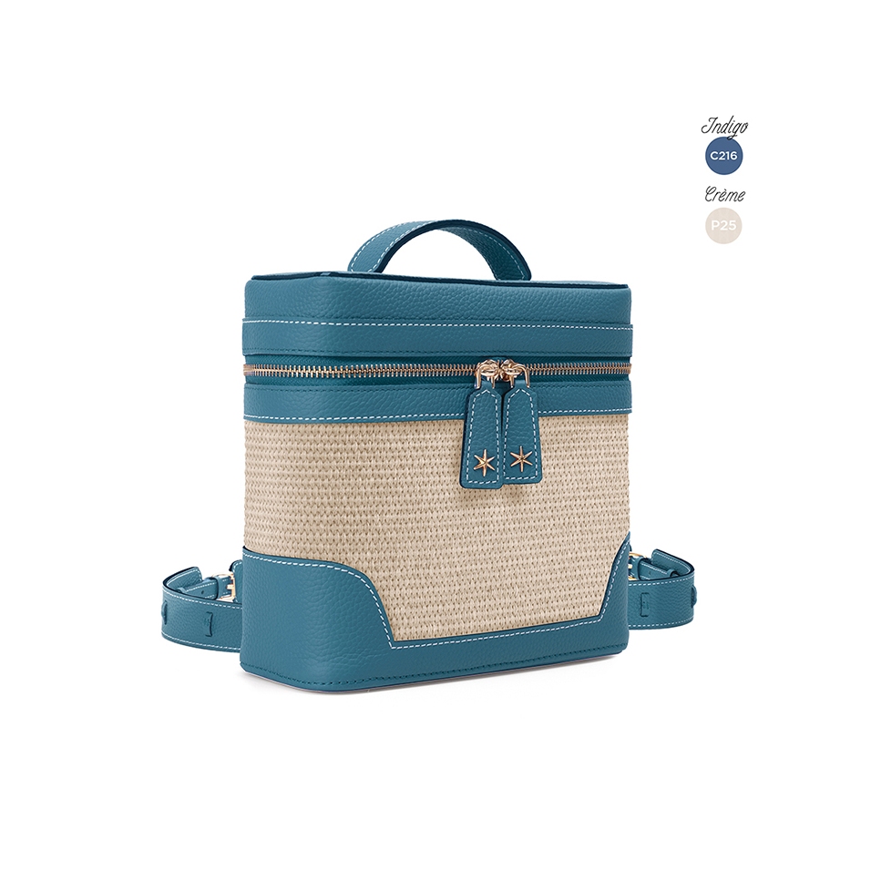 'Écrins Nacelle' Nappa Leather backpack Indigo & Crème